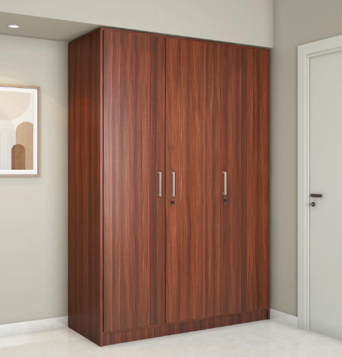 Max 3 Door Engineered Wood Wardrobe Without Mirror